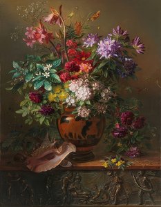 Stilleven met bloemen in een Griekse vaas: Allegorie van de lente