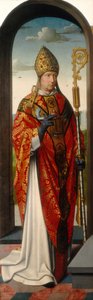 Het Sint-Annaretabel: Sint-Nicolaas [linker paneel], ca. 1500-1520 door Gerard David