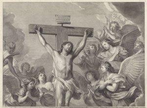Christus aan het kruis door Gérard Edelinck