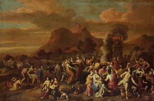 De aanbidding van het gouden kalf door Gerard Hoet