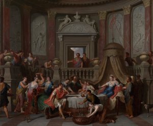 Het banket van Cleopatra door Gerard Hoet