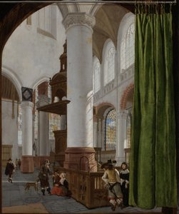 Interieur van de Oude Kerk in Delft, 1654 door Gerard Houckgeest