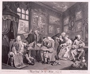Huwelijk à la mode, 1745, plaat I