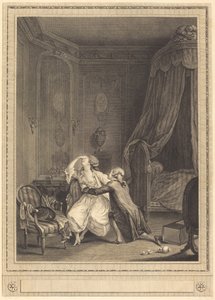 De late berouw door Gerard Rene Le Vilain after Nicolas Lavreince