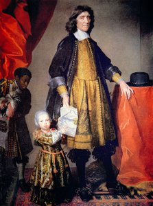 Portret van Cecilius Calvert, 2e Lord Baltimore van Maryland, met zijn kleinzoon en huisjongen