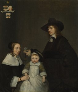 De familie Van Moerkerken, ca. 1653-1654 door Gerard Terborch II