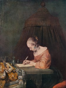 Vrouw die een brief schrijft door Gerard Terborch II