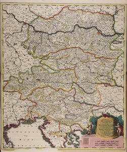 Circuli Austriaci orientalior pars in qua Austria propria et ab ea dependentes tum ducatus Stiriae, Carintiae, Carniolae tum comitatus hisce inclusi Cillensis et Goritiae singuli subdivisi door Gerard Valck