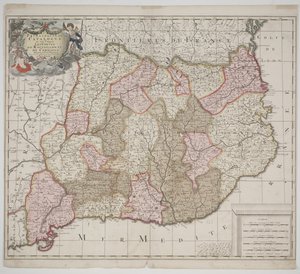 Vorstendom Catalonië, ca. 1702 (handgekleurde ets) door Gerard Valck