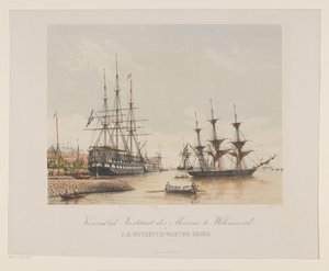Korvet Z.M. Urania en linieschip Z.M. Kortenaert door Gerard Voorduin