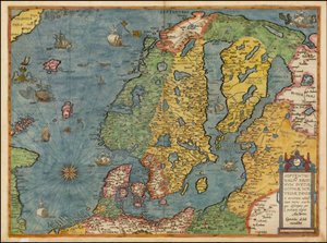 1593 kaart van Noord-Europa door Gerard de Jode door Gerard de Jode