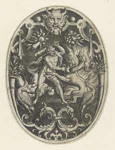Vlakdecoratie: Hercules doodt het monster Geryon