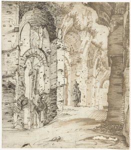 Ruïnes van de paleisfundamenten van Septimius Severus, Rome door Gerard ter Borch