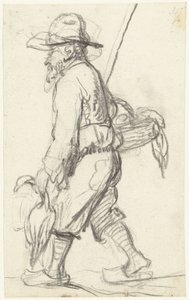 Jager met een mand met eenden door Gerard ter Borch (II) (possibly)