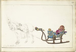 Paard en slede door Gerard ter Borch (II) (signed by artist)
