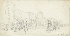 IJsvermaak bij de Zijlpoort te Haarlem door Gerard ter Borch (II)