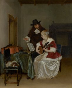 De muziekles door Gerard ter Borch