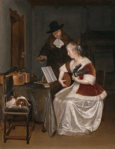 De muziekles door Gerard ter Borch