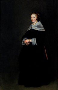 Portret van een Dame door Gerard ter Borch or Terborch