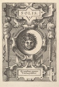 Buste van Sol omgeven door bandwerk, uit de serie 
