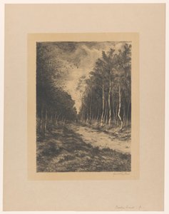 Bospad met twee ruiters door Gerarda Wilhelmina ten Hoet (signed by artist)