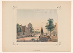 Gezicht op de Oude Vest te Leiden door Gerardus Johannes Bos