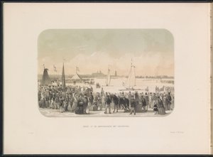 Wedstrijd voor ijszeiljachten op de Maas te Rotterdam, 1855
