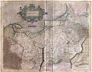 Antieke kaart van Polen - tegenwoordig Litouwen (gravure)
