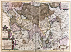 Azië (gravure) door Gerardus Mercator