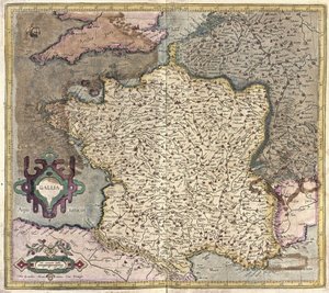 Frankrijk (gravure) door Gerardus Mercator
