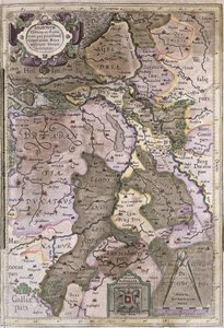 Holland en Brabant, België (gravure) door Gerardus Mercator