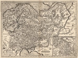 Russia cum Confinijs. Kaart van Rusland, 1587