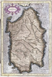 Sardinië, Italië (gravure) door Gerardus Mercator