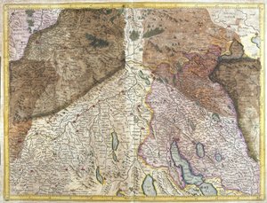 Zwitserland (gravure) door Gerardus Mercator