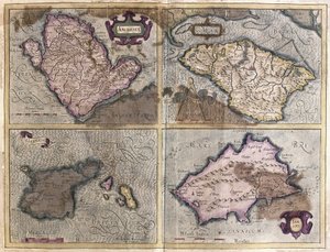 De Britse eilanden (gravure) door Gerardus Mercator