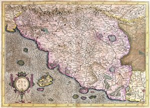 Toscane, Italië (gravure) door Gerardus Mercator