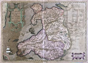 Wales, Groot-Brittannië (gravure) door Gerardus Mercator