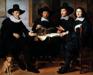 Vier Officieren van het Amsterdamse Kuipers- en Wijnrekersgilde, 1657