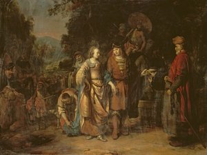 Isaac en Rebecca bij de Bron van Lahai-roi
