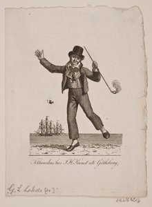 Dansende zeeman met pijp door Gerhard Ludvig Lahde