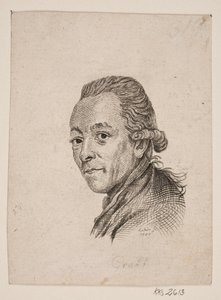 Portret van de schilder A. Graff door Gerhard Ludvig Lahde