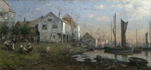Ochtend in een vissersdorp door Gerhard Peter Frantz Vilhelm Munthe