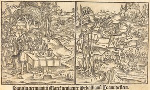Allegorie van Oorlog en Vrede door German 15th Century