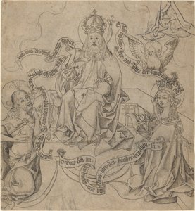 Christus en Maria die bij God de Vader bemiddelen door German 15th Century
