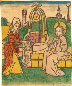 Christus en de Vrouw van Samaria door German 15th Century