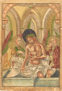 Christus in het Graf met Twee Engelen door German 15th Century