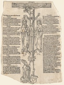 Christus aan het Kruis met Paus Pius II door German 15th Century