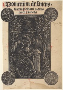 Franciscaan, Pelbartus van Temesvar, in een tuin door German 15th Century