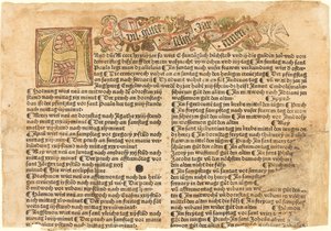 Initiaal A en een Nieuwjaarswens door German 15th Century