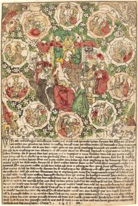Madonna met de Rozenkrans door German 15th Century